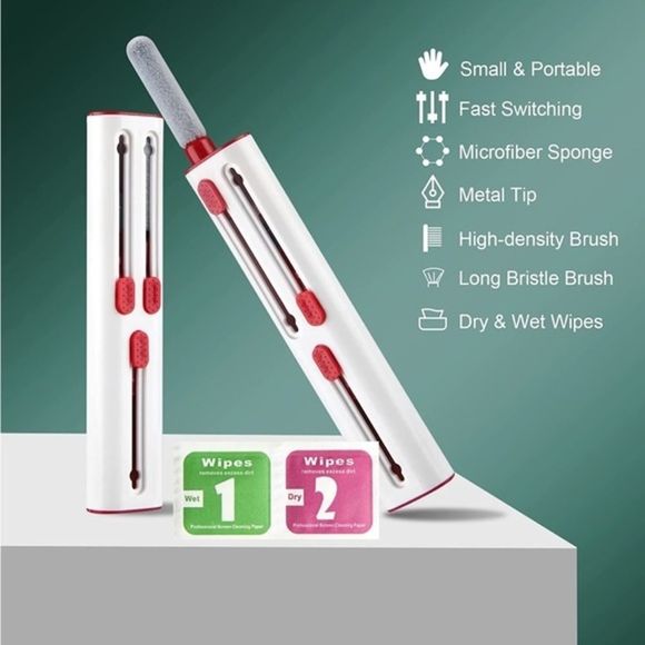 Cleaner Kit for AirPod 4-in-1 Multi-Function Cleaning Pen & Wet-Dry Wipes - Picture 2 of 7